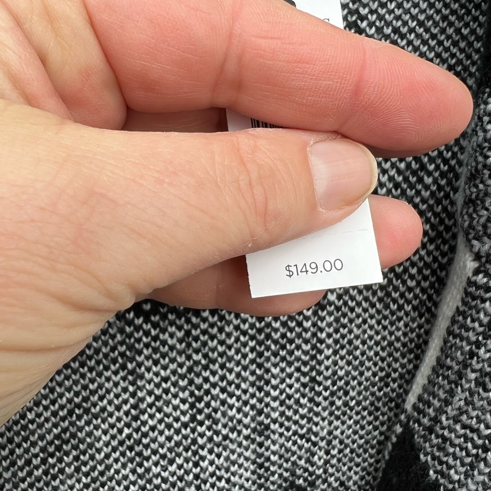 NWT Talbots Beautiful Thick Black White Plaid Open Front Cardigan Pockets - Picture 6 of 7